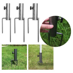 Aluminum Parasol Stand with Ground Anchors Heavy Duty Lawns Umbrella Holders Portable Beach Umbrella Base for Outdoor Use