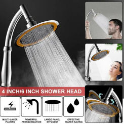 High Pressure Shower Head Water Saving Rain Handheld Shower Big 4 inch/6 Inch Bathroom Rainfall Shower SPA Shower Head