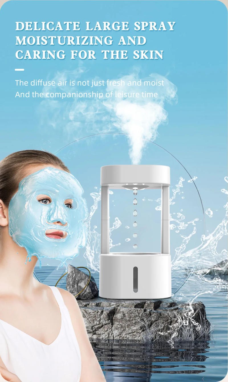 Description Picture 5 of item580ML Anti-gravity Water Drop Humidifier 3 Modes Levitating Water Drops Ultrasonic Cool Mist Maker Fogger with LED Night Light