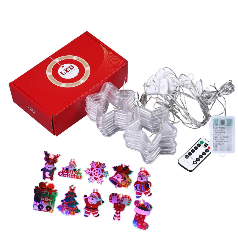 Description Picture 3 of itemChristmas Window LED Curtain Lights, String Lights with Remote, Waterproof Battery Box, Power Supply Operated Ha, 3M, 8 Modes