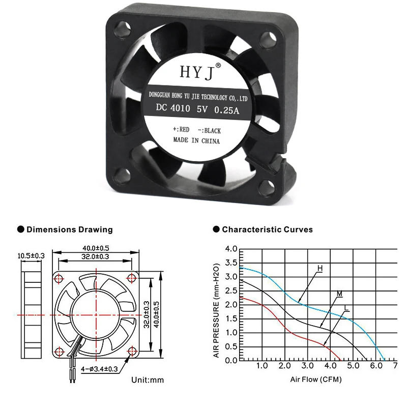 Description Picture 4 of item40mmx40mmx10mm 50mmx50mmx10mm 60mmx60mmx10mm 5V 2Pin DC Cooling Silent Fan CPU Coolers