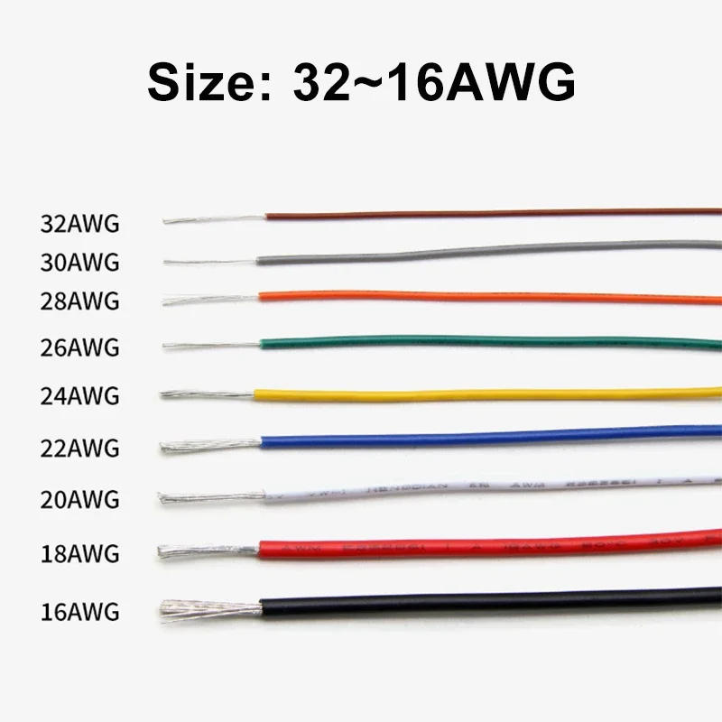 Description Picture 3 of item5/10/30M UL1571  Electronic Wire 32 30 28 26 24 22 20 18 16AWG Environmental PVC Insulated Tinned Copper Cable DIY Cord LED Line