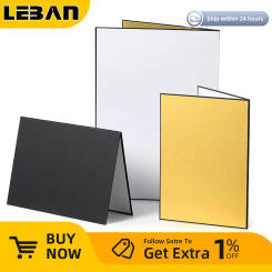 AMBITFUL 21cm * 29cm 29cm*42cm Reflector Black Silver White Gold Background Paper Thick Folding Board for Studio Shooting Props