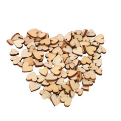 100Pcs Mini Rustic Wooden Love Heart Ornament Wedding Decoration DIY Wood Chips Crafts Valentine's Day Party Decorations