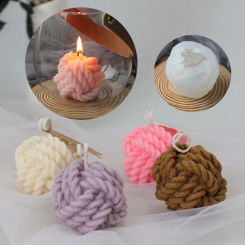 Creative Knot Silicone Candle Mold Handmade 3D Wool Ball Candle Making Kit DIY Soap Plaster Resin Supplies Home Crafts Gift