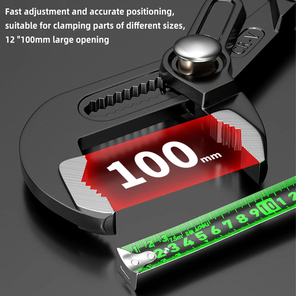 Description Picture 4 of item7"/8"/10"/12" Heavy Duty Quick Pipe Wrenches Large Opening Universal Adjustable Water Pipe Clamp Pliers Hand Tools for Plumber