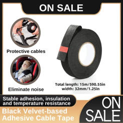 15 Meters Black Three Widths Of Fleece Tape High Temperature Automotive Wire Harness Tape Insulation Electrical Electrical Tape
