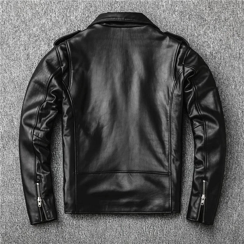 Description Picture 4 of itemFree Shipping,Popular!Brand new genuine leather jacket.mens biker cowhide coat.slim plus size clothing.quality.cheap