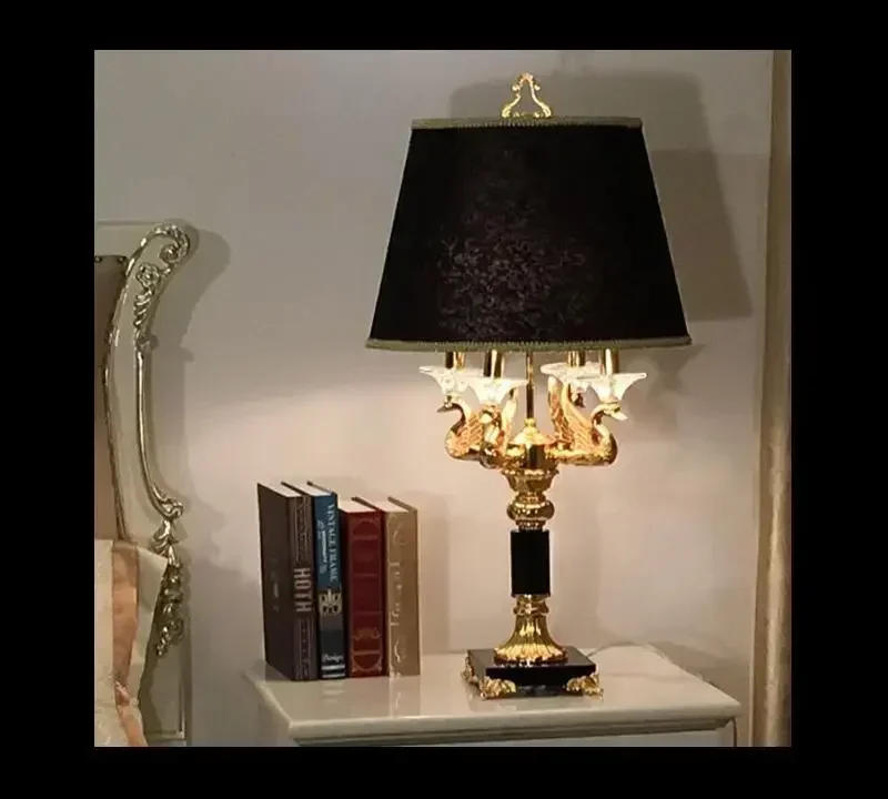 Description Picture 3 of itemGolen Crystal Table Lamp D40cm H76cm Crystal Desk Lamp European Style E14 Bedroom Bedside Lighting Fixture Lamp