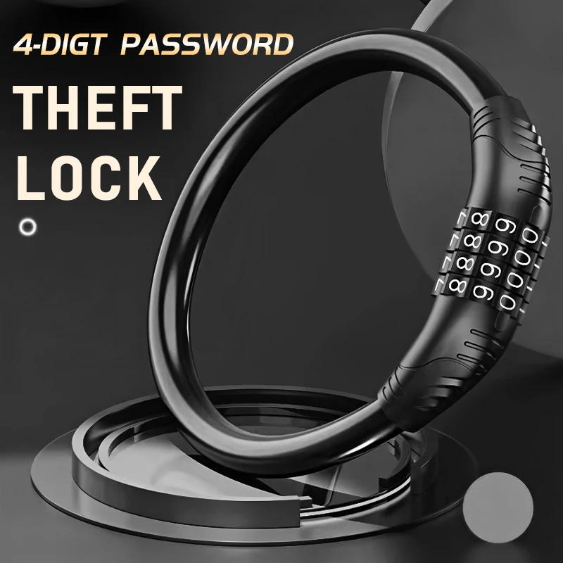 Description Picture 2 of itemEasy-to-Use 4-Digit Combination Bike Lock - Compact & Portable for Mountain Bikes Scooters & Motorcycles