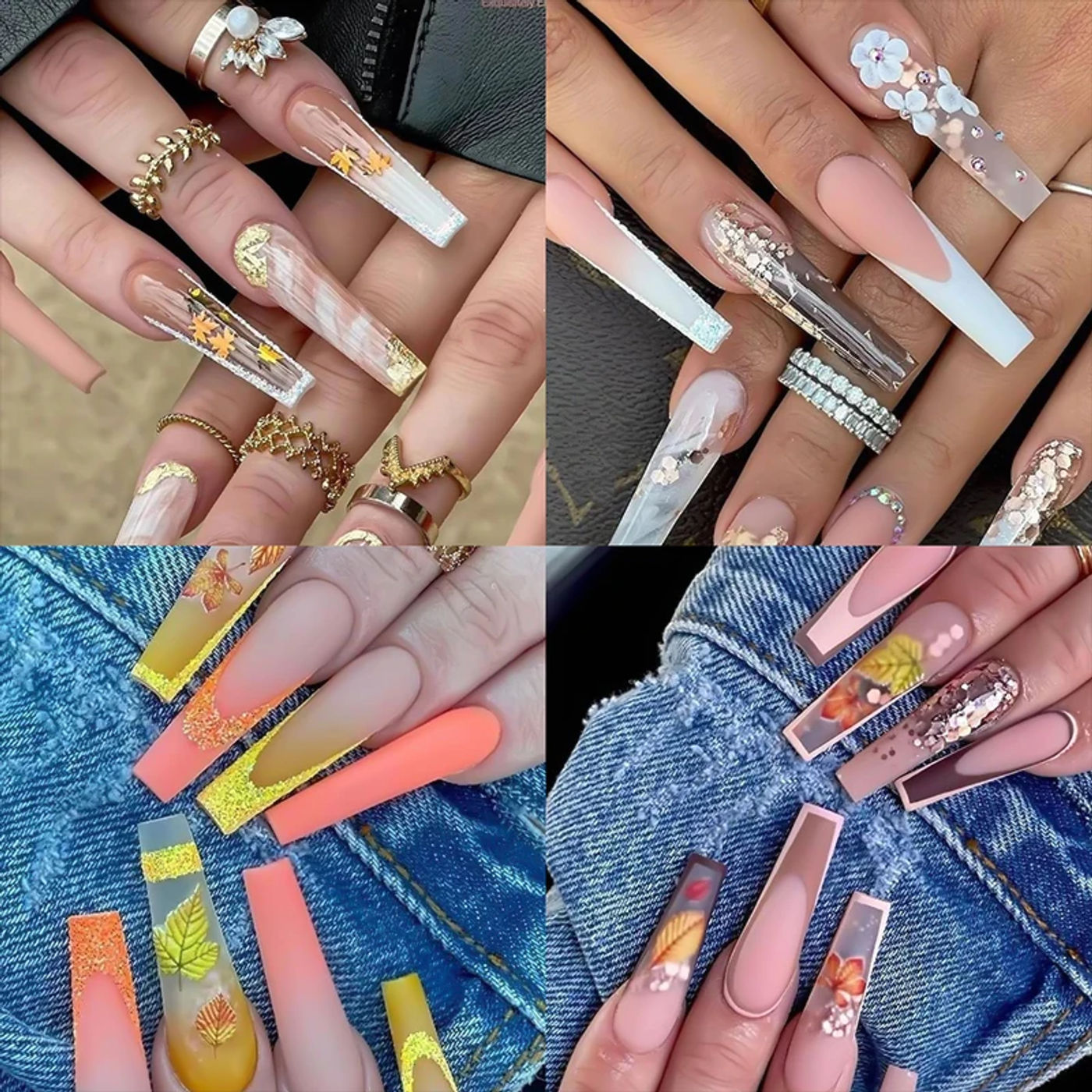 Description Picture 3 of item240Pcs Long C-Curve Square Shape False Nail Tips French Coffin Half Cover Acrylic Fake Nails Extension DIY Manicure Salon Tools
