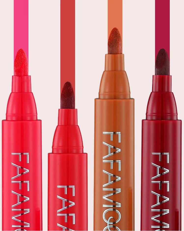 Description Picture 4 of item4 Colors Lip Tint Cosmetic Professional Wood Lipliner Waterproof Lady Charming LipLiner Soft Pencil Contour Makeup Lipstick Tool