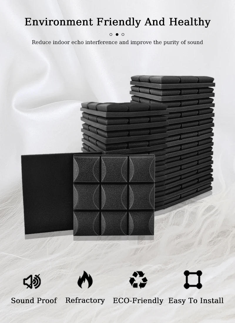 Description Picture 3 of itemTOUO Acoustic Foam 6/12/24 Pcs Mushroom Sound Insulation Panels Home Cinema Acoustic Treatment High-Density Soundproof Sponge