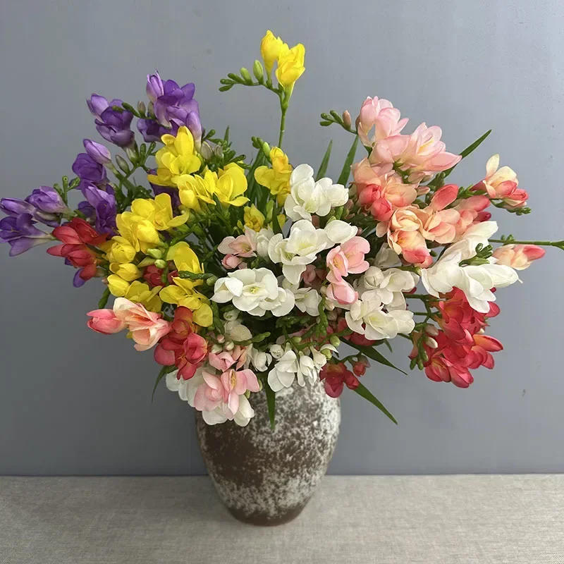 Description Picture 4 of item4pcs/lot Simulation Freesia Branches Silk Fake Flowers Festival Party Decoration Pink Fragrant Snow Orchid Artificial Flower