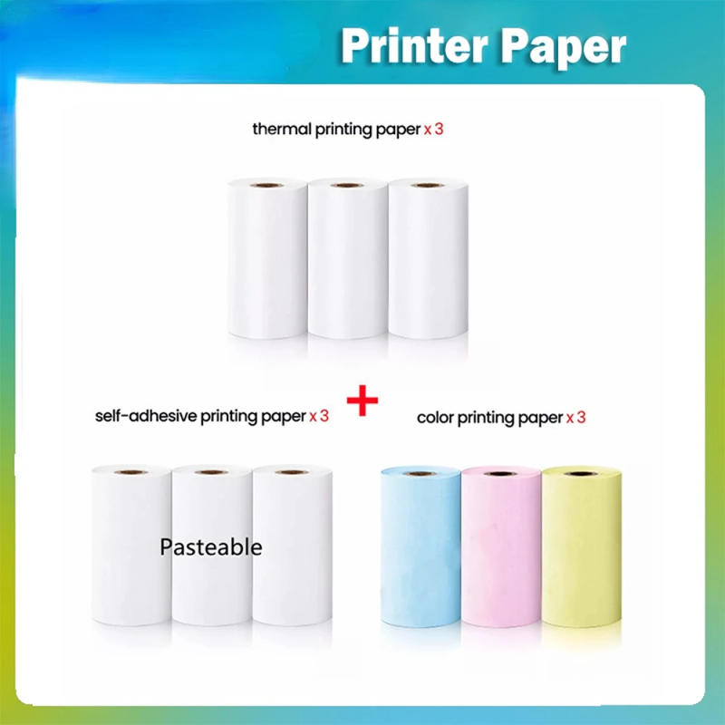 Description Picture 2 of itemMini Printer Paper Kids Instant Print Camera Thermal Colorful Adhesive Self-adhesive Paper for Wireless Bluetooth Printer 57mm