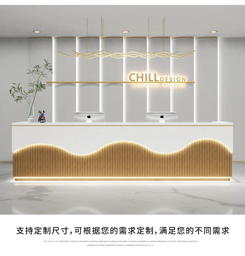 Description Picture 6 of itemCounter Computer Reception Desks Beauty Corner Rostrum Mobile White Desk Luxury Modern Mesa De Escritorio Office Desk Furniture