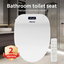 Smart Antibacterial Toilet Seat - Wireless Remote, Water-Saving Wash, Smart Sensor - Heated, Slow Close, Dry for Modern Bathroom