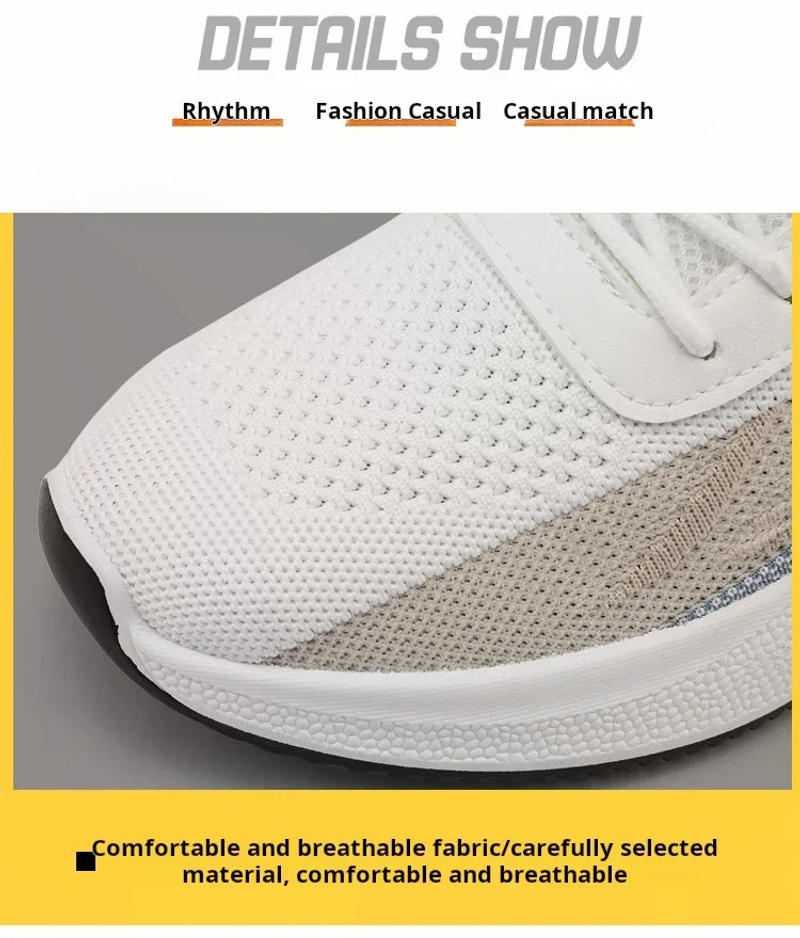 Description Picture 6 of itemMen Sport Lightweight Running Sneakers Casual Breathable Shoes Non-slip Comfortable White Big Size