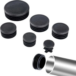 Black Round Pipe Plug 10-60mm Plastic Blanking End Cap Tube Pipe Inserts Plug Bung Insert Stopper For Chair Leg Pipe tapon tubo