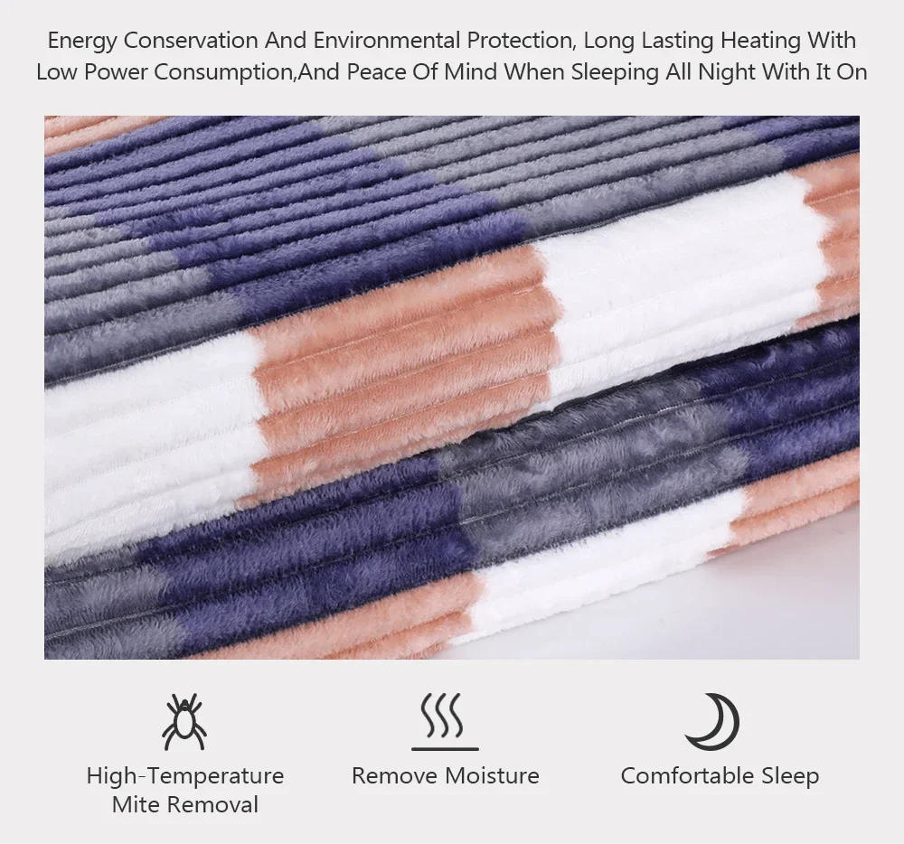 Description Picture 5 of itemElectric Bed Sheet Heated 220 Blanket Heated Electric Bed Sheet Heating Levels Sherpa Heated Blankets for Home Living Room Pads