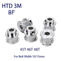 1Pcs HTD 3M BF Timing Pulley 45T 46T 48T Teeth Bore 5mm-25mm Belt Width 10/15mm 3M Transmission Belt Pulley