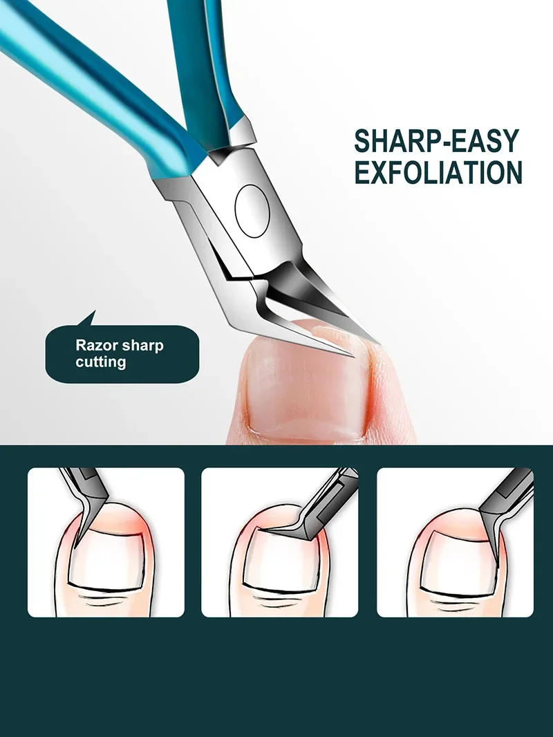 Description Picture 4 of item1Pcs/set Toenail Clippers For Thick Ingrown Nails Wide Opening Non-Slip Long Handle Toenail Cutter Trimmers nail art tool