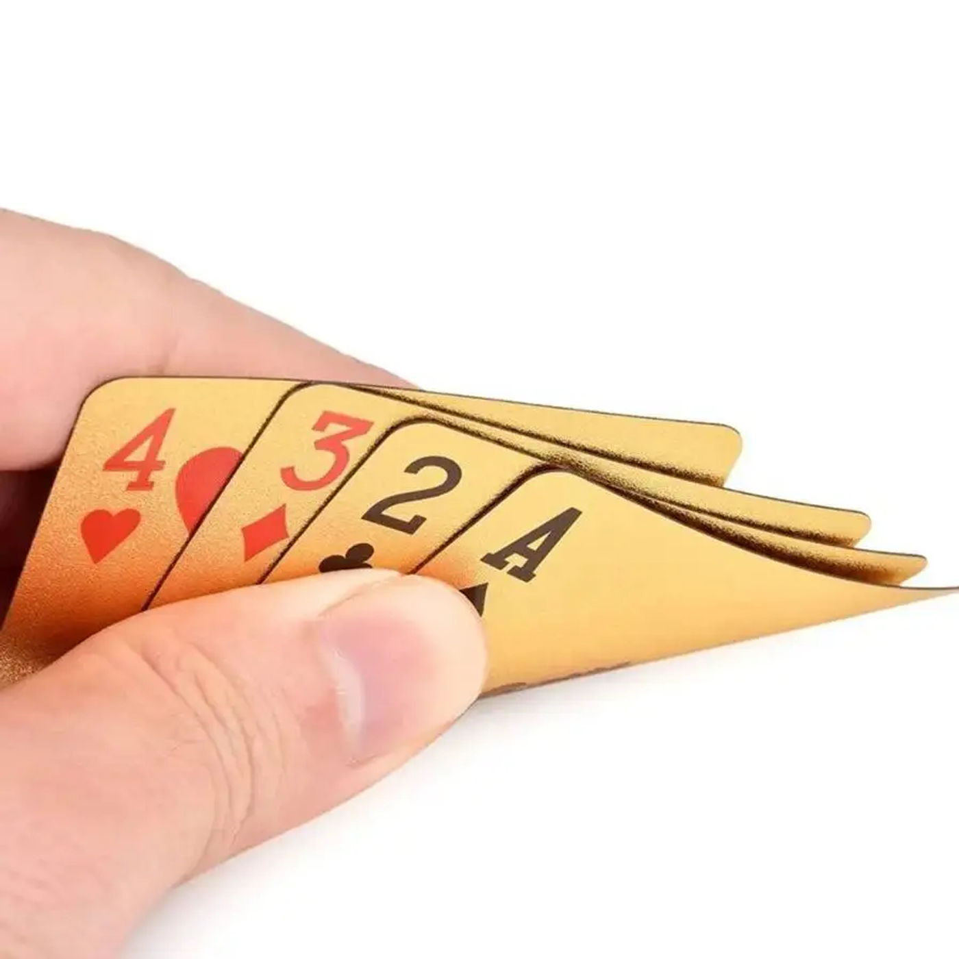 Description Picture 6 of item55pcs Golden Playing Entertain Cards Gold Foil Pokers Set Magic Cards 24K Gold Plastic Foil Pokers Durable Waterproof Cards