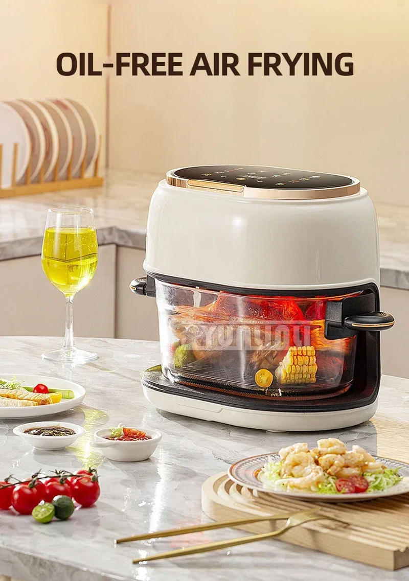 Description Picture 2 of itemMulti-functional Intelligent Oil-free Cooking 4L Electric Fryer Household Transparent Visible Air Fryer