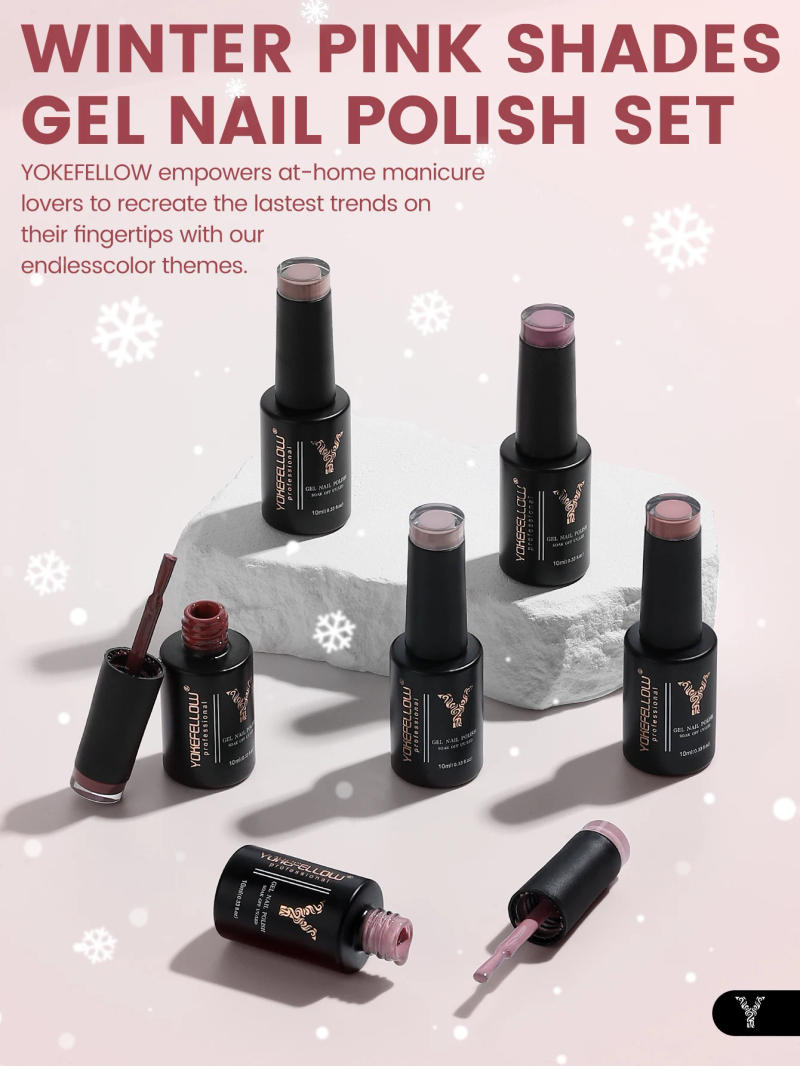 Description Picture 2 of itemYOKEFELLOW 10ML Grey Pink Gel Nail Polish Morandi Color Semi Permanent Soak Off Nail Art For Manicure Gel Varnish Autumn Winter