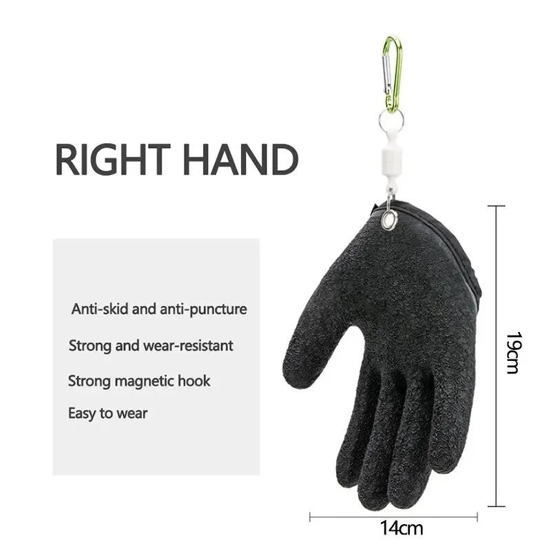 Description Picture 4 of item1Pc Left Or Right Professional Catch Fish Latex Hunting Gloves Fishing Glove Antiskid Protect Hand Puncture Scrapes Fisherman