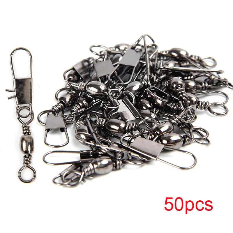 Description Picture 2 of item50Pcs Fishing Connector Swivels Interlock Pin Bearing Rolling Swivel Snap Swivel Fishhook Carp FishingLure Accessories Pesca