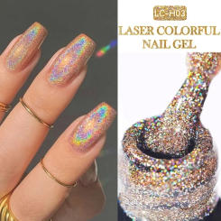 LILYCUTE 7ML Gold Laser Glitter Gel Nail Polish Sparkling Effect Nail Art Vernis Semis Permanents UV Gel Varnish Nails Manicure