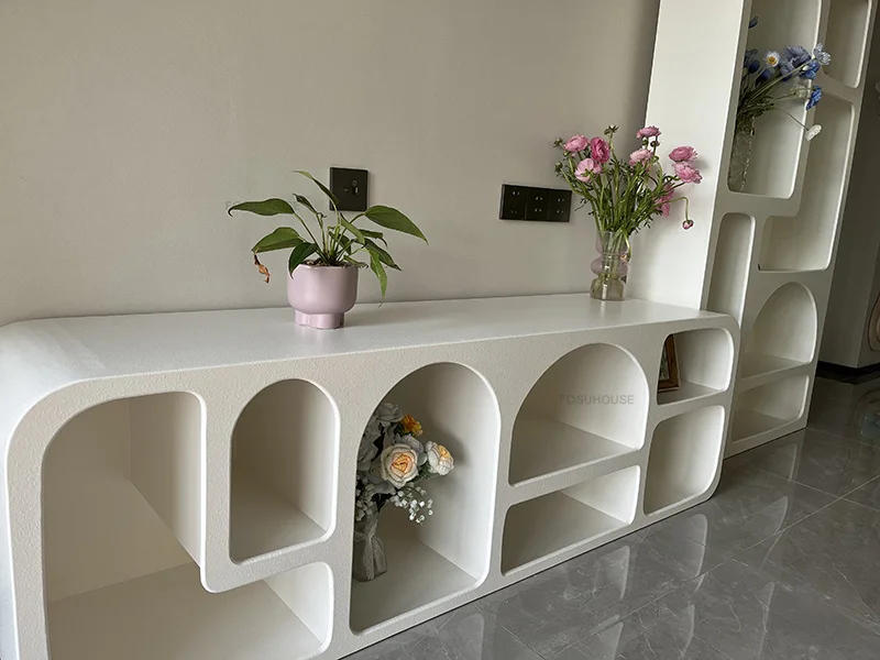 Description Picture 5 of itemModern Cream Style TV Stands Small Apartment TV Cabinet Simple Storage Display Cabinet Integrated TV Stand Living Room Furniture