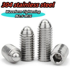 304 Stainless Steel Inner Six Angle Table Screw, Wave Ball Spring Plunger Screw, M2.5M3M4M5M6M8M10M12M16