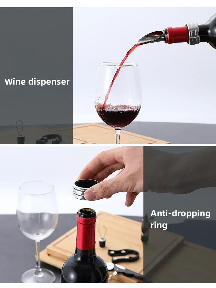 Description Picture 6 of itemWine Bottle Opener Stainless Steel Decanter Wine Corks Screw Corkscrew Kitchen Bar Multifunction Accessories Tool Corkscrew Sets