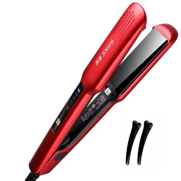 Professional Hair Straightener Brush Titanium Flat Iron with LCD Display Heating Curling Iron Fast Hair Straightening Iron