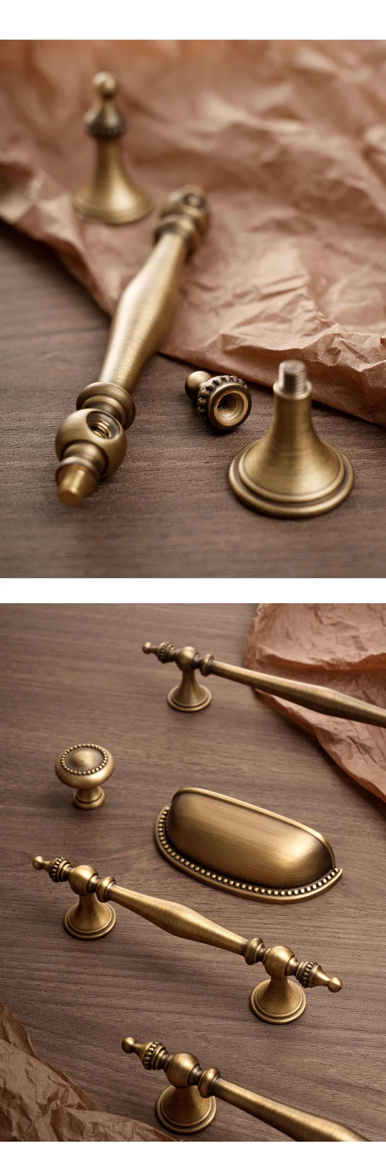 Description Picture 5 of itemAntique Bronze Solid Brass Cabinet Handles Wardrobe Pull Cupboard Door Knob Kitchen Accessories Retro Furniture Hardware