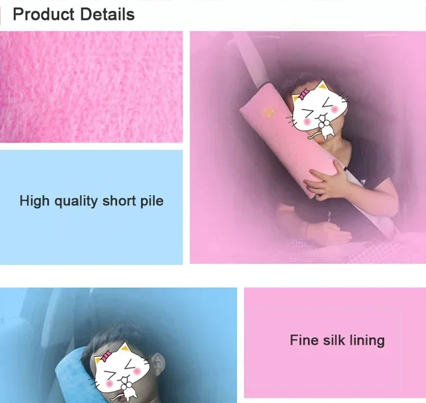 Description Picture 4 of itemChildren Baby Safety Seat Belt Pillow Car Belt Plush Cushion Vehicle Shoulder Protection Cover Pillow Baby Baby Car Pillow