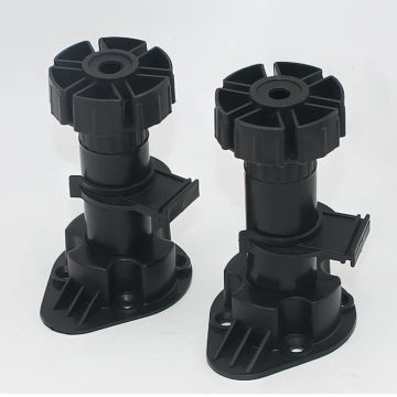 4 Pcs/set Plastic Adjustable Height Cupboard Foot Cabinet Leveler Legs For Kitchen Bathroom Adjusts from 100mm to 120mm Black