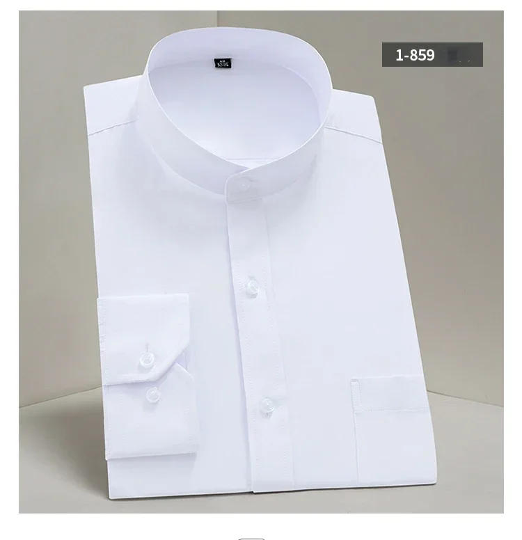 Description Picture 5 of itemMen's Classic Long Sleeve Standard-fit Dress Shirts Formal Business Social Simple Basic Design White Work Office Casual Shirt