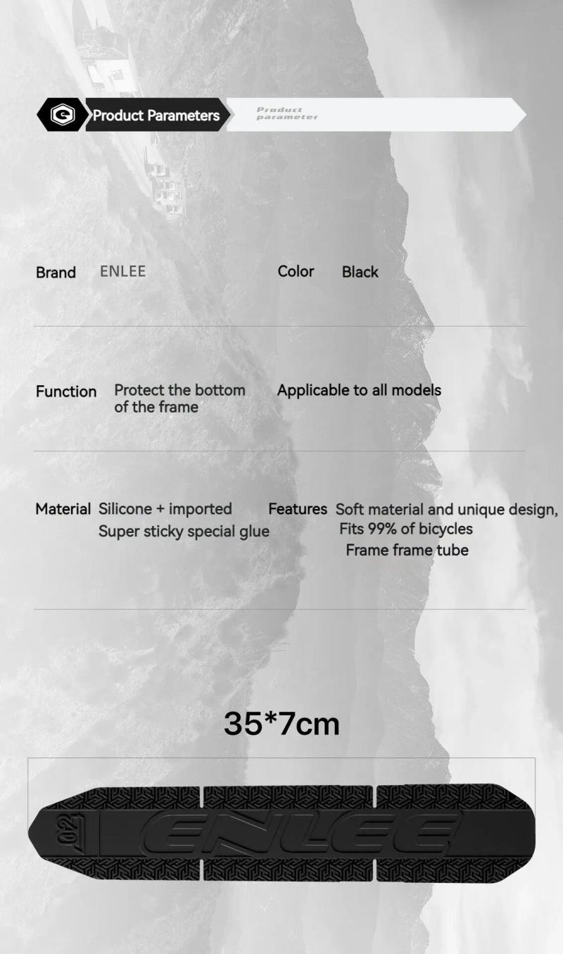 Description Picture 3 of itemENLEE Mountain Bicycle Frame Protective Silicone Bottom Sticker MTB Road Bike Best Anti-Collision Waterproof Protective Film