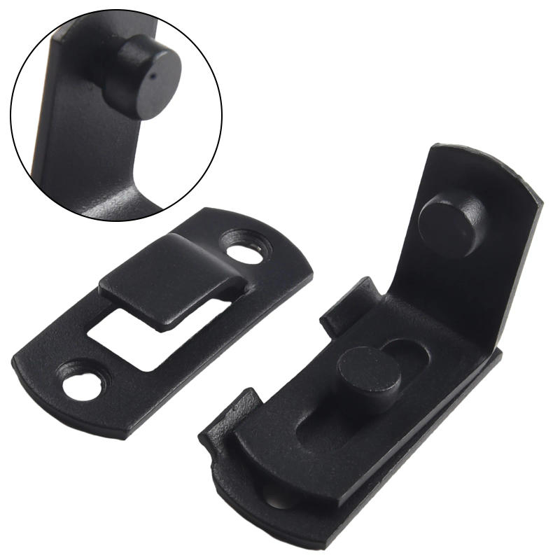 Description Picture 5 of itemLatch Hasp Stainless Steel Hardware Buckle Home Security Durable Black Sliding Gate Barn Door Lock 90 Degree Right Angle