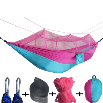 Hammock,Single or Double Person Canvas Portable Hammock with Insect Resistant Mosquito Net for Home,Camping,Patio,Garden,Outdoor