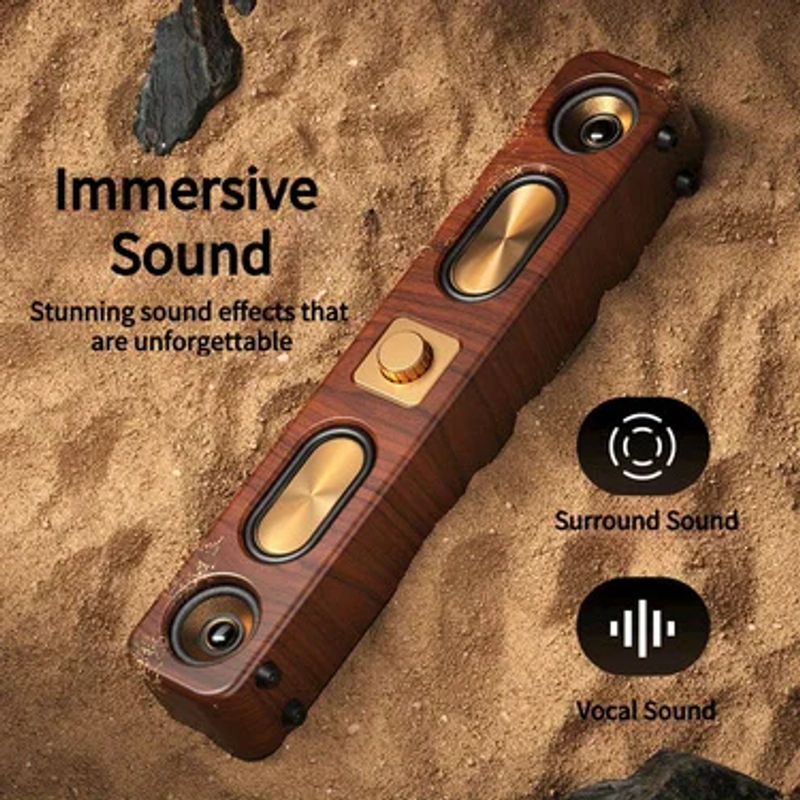 Description Picture 2 of itemDesktop wireless speakers (wood grain), portable speakers, 3D stereo and subwoofer, music, movie assisted amplification gifts