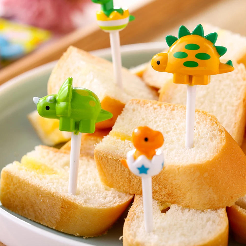 Description Picture 6 of item6pcs/set Cute Dinosaur Fruit Fork Kids Snack Dessert Decoration Forks Toothpick Lunch Salad Decoration Accessories Cake Picks