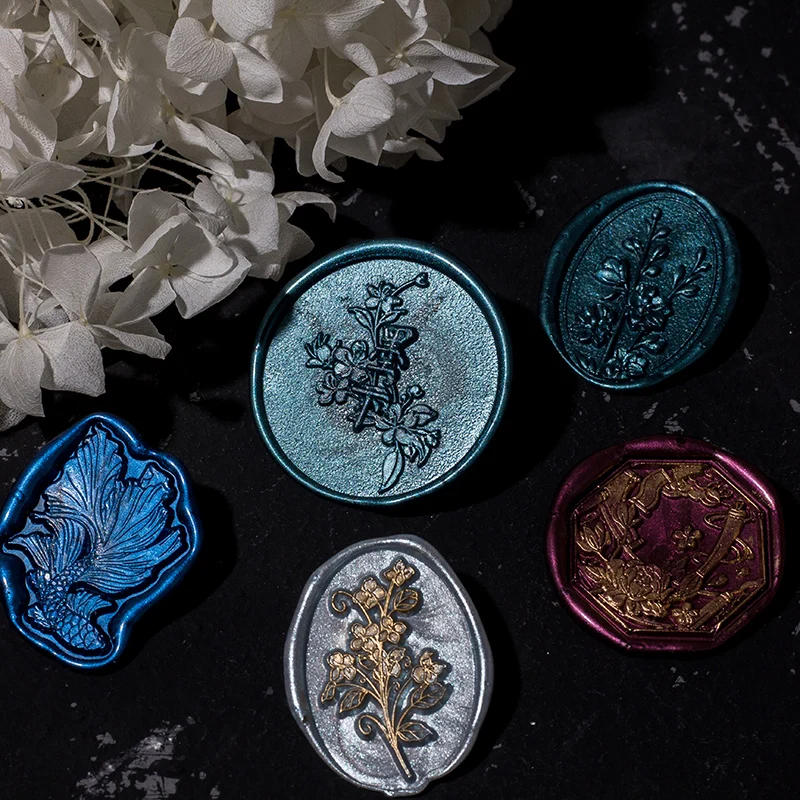 Description Picture 5 of item60pcs Cherry Blossom Glitter Sakura Wax Seal Stamp Beads DIY Envelope Wedding Invitation Ancient Seal Wax Stamp Making Tools