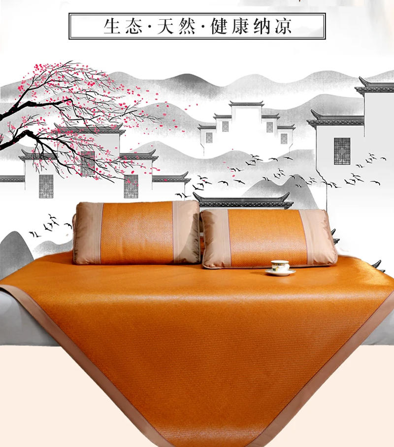Description Picture 2 of itemSummer Cool mat rattan mat foldable ice silk mattress grass mat double-sided dual-use student dormitory single double summer bed