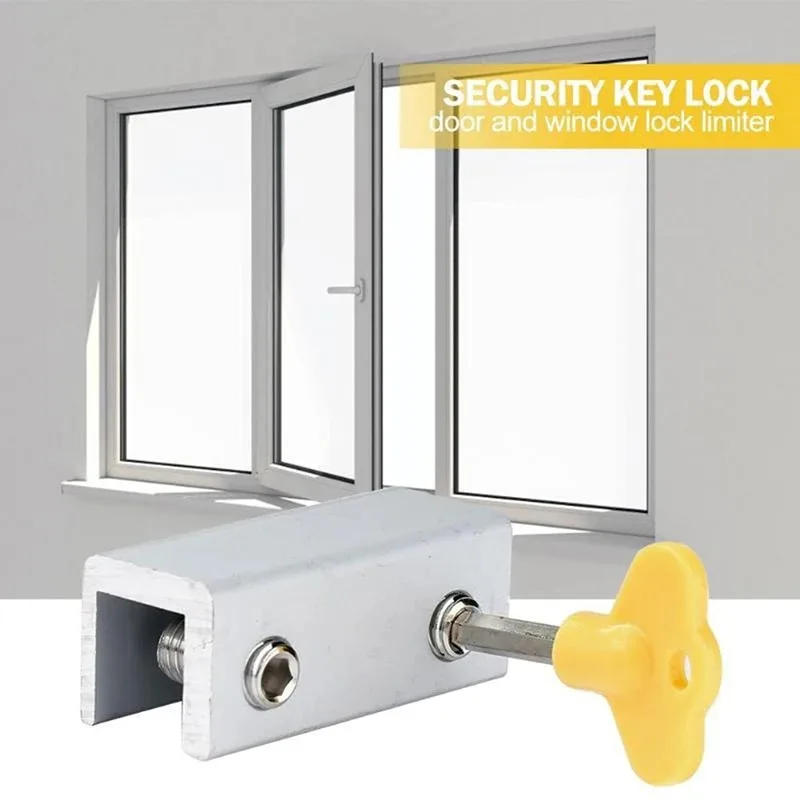 Description Picture 5 of itemSliding Sash Stopper Cabinet Locks with Key Security Anti-theft Lock Window Sliding Door Baby Kids Child Safety Doors Lock