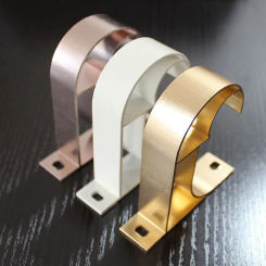 Aluminum Alloy Curtain Hanger Hook Single Double Hang Curtain Rod Brackets Rod Support Clamp Crossbar Fixing Clip Wall Holder