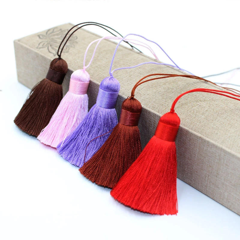 Description Picture 2 of item5/10Pcs 5cm Polyester Silk Tassel Fringe Brush Tassels Trim Crafts DIY Jewelry Home Decor Pendant Embellish Curtain Accessories